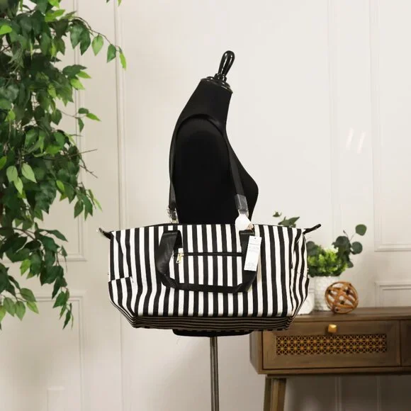 Alice and Olivia Black Striped Tote | Large - Picture 3 of 6